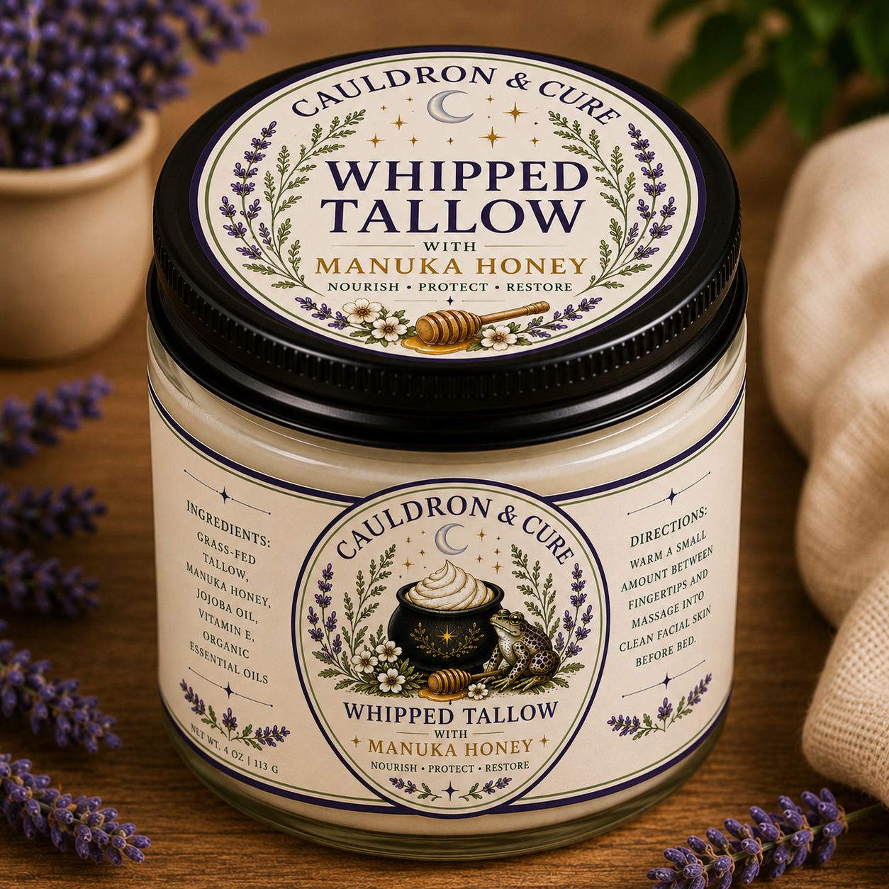 Manuka Honey Whipped Tallow~ 4 Ounces